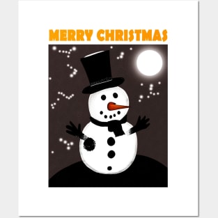 Snowman Merry Christmas 2022 Posters and Art